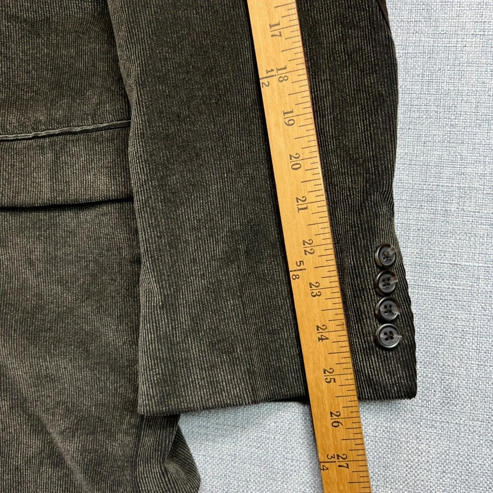 CHAPS Corduroy Sport Coat Blazer Men 50R Olive Brown Elbow Patch Academia Prep‎
